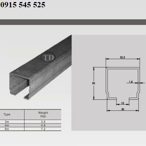 Ray C inox 304 cho cầu trục